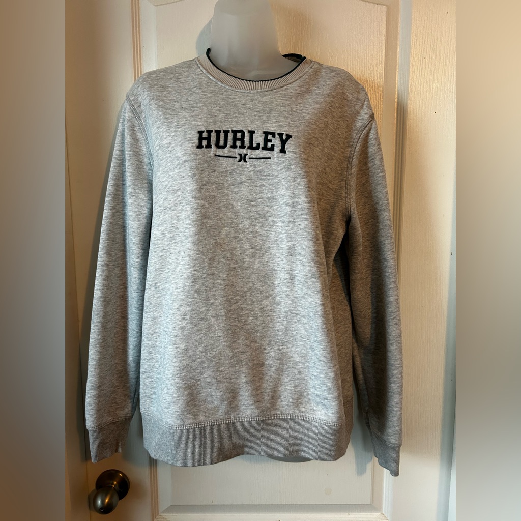 Hurley Light Gray Crewneck Sweater For Men